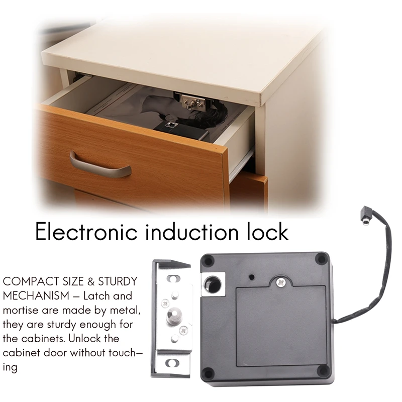 Smart Electronic RFID Cabinet Lock No Hole Easy Installation Furniture Locker Wardrobe Shoe Cabinet Drawer Door Lock With Two Ca