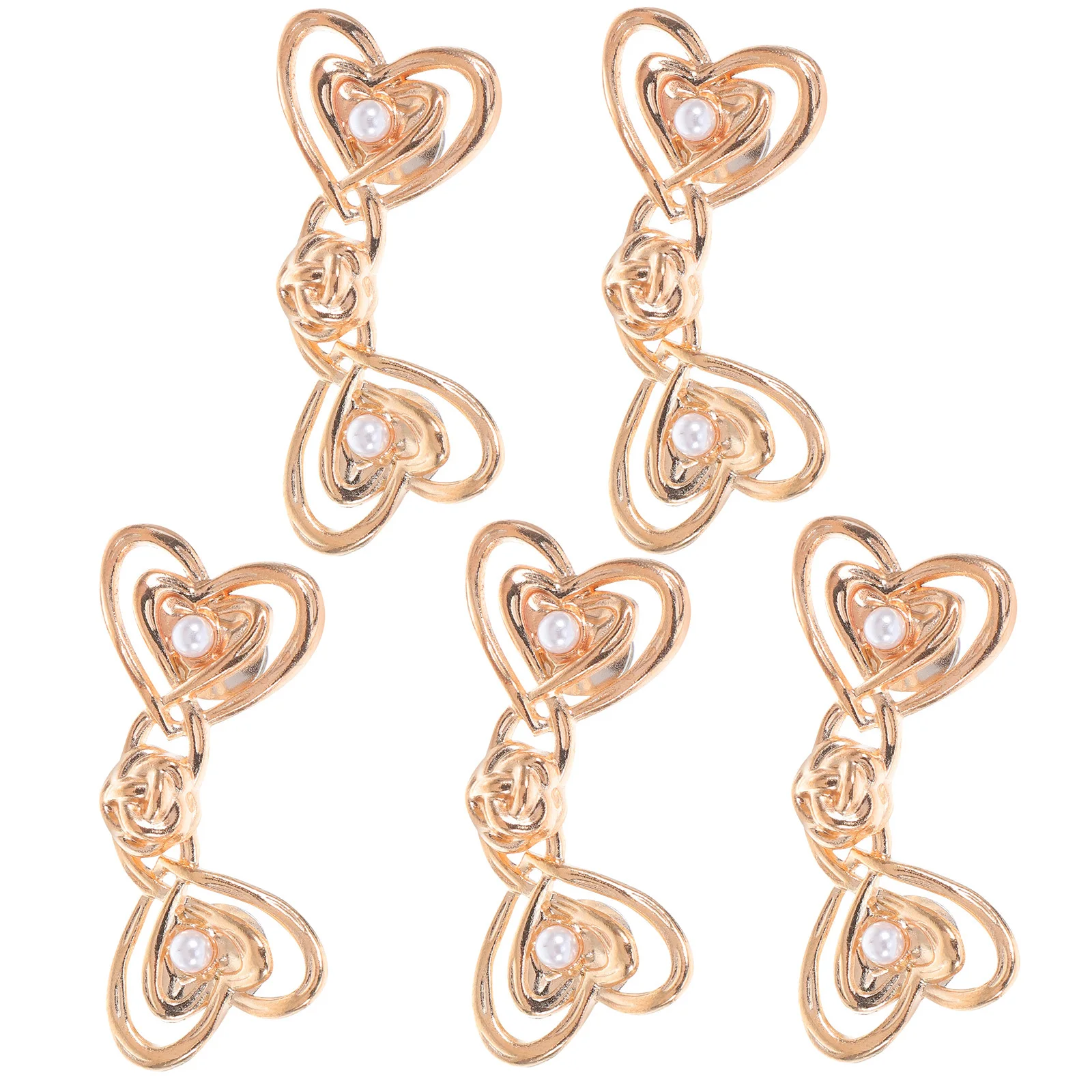 مشبك خصر على شكل قلب معدني بدون خياطة لشد الخصر قابل للتعديل لسراويل الجينز النسائية المكتبية ملابس يومية من سبائك الزنك