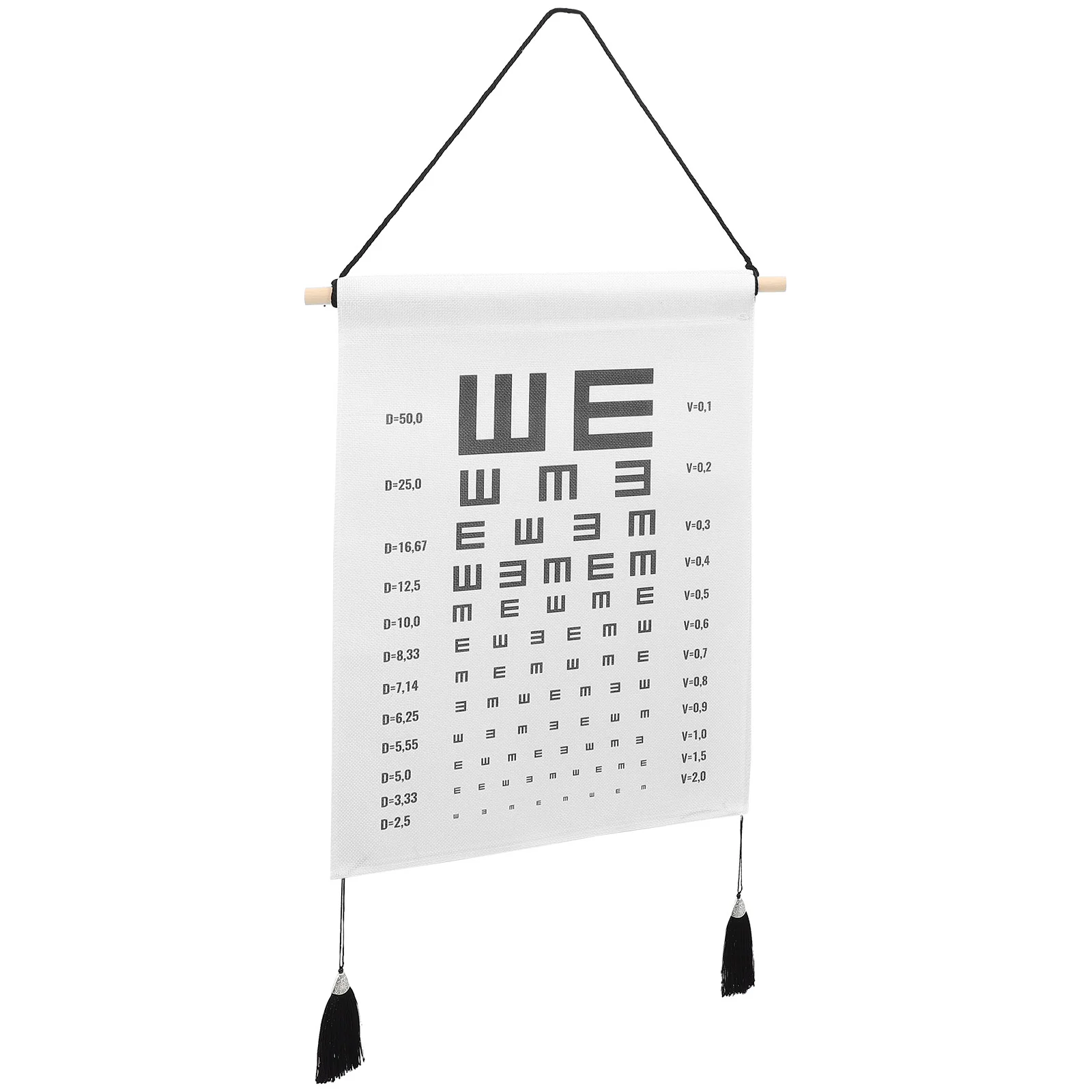 Eye Chart Hanging Picture Vision Testing Wall Visual Valance Break-proof Kids Distance Child