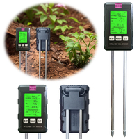 6 in 1 Digital Soil Tester LCD Backlight Soil Moisture Sensor Metal Sensor Prob PH Moisture Temp Humidity Monitor Gardening Tool