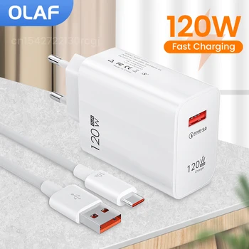 Olaf 120W USB şarj hızlı şarj QC3.0 USB C kablo tipi C kablo Huawei Samsung Xiaomi için cep telefonu şarj hızlı şarj