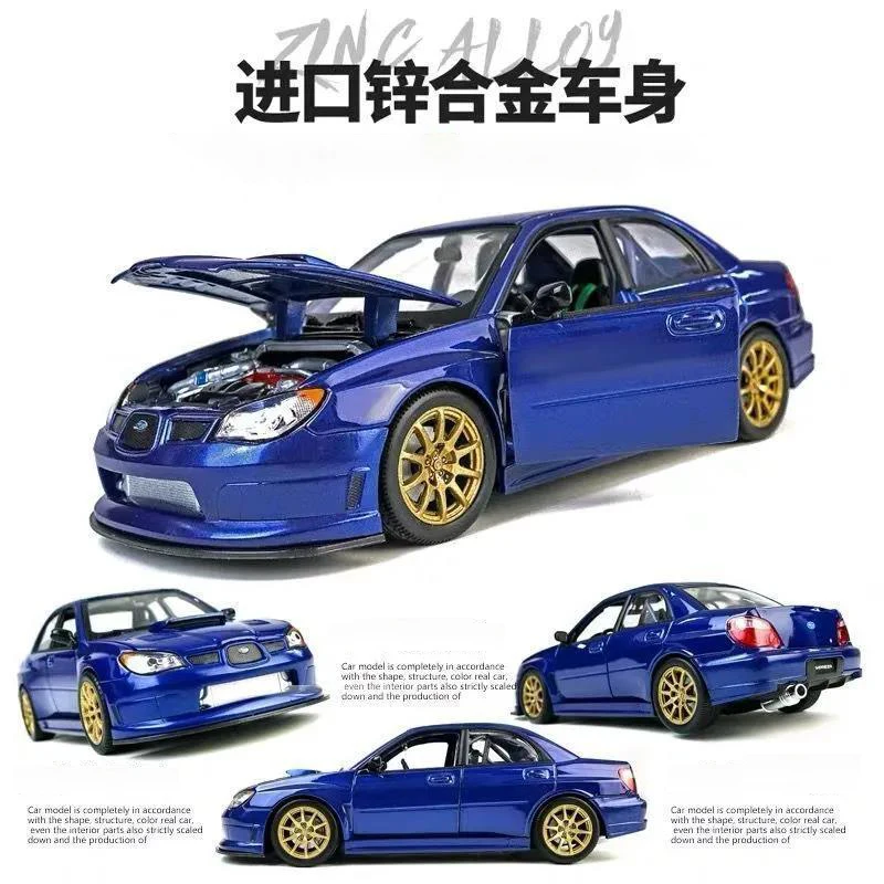 WELLY-Voiture l'inventaire Subaru Impreza WRX STI pour enfant, véhicule en alliage moulé sous pression, échelle 1:24