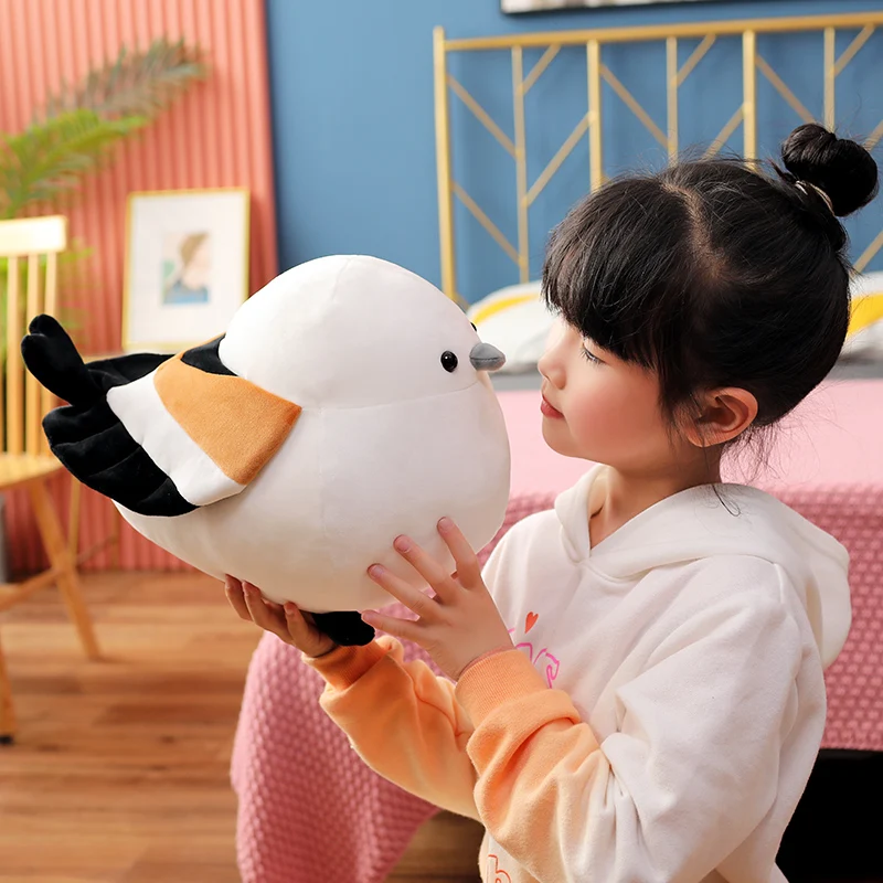 Cute Tit Plush Toy Soft Stuffed Animal Fat Bird Doll Throw Pillow Hug Sparrow Plushies Birthday Gifts For Girl