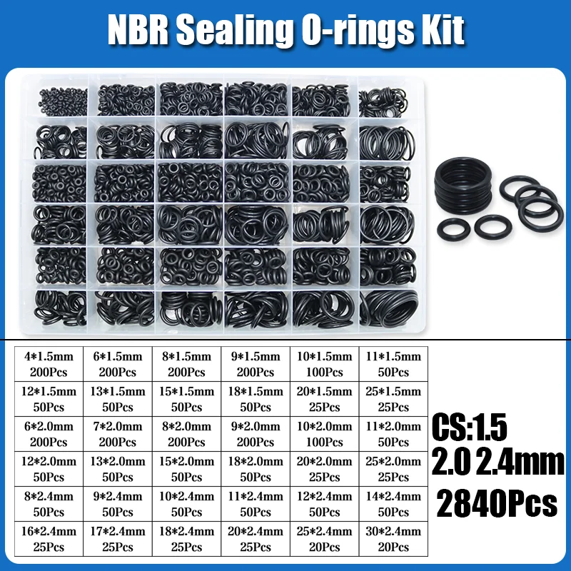 O-Ring NBR Dichtungsscheibe Sanitär Dichtung Dicke 1/1,5/2,0/2,4/3,1/4,0 Nitril-Butadien-Gummi Abstandshalter Ölbeständigkeit Oring Kit – Detail 7