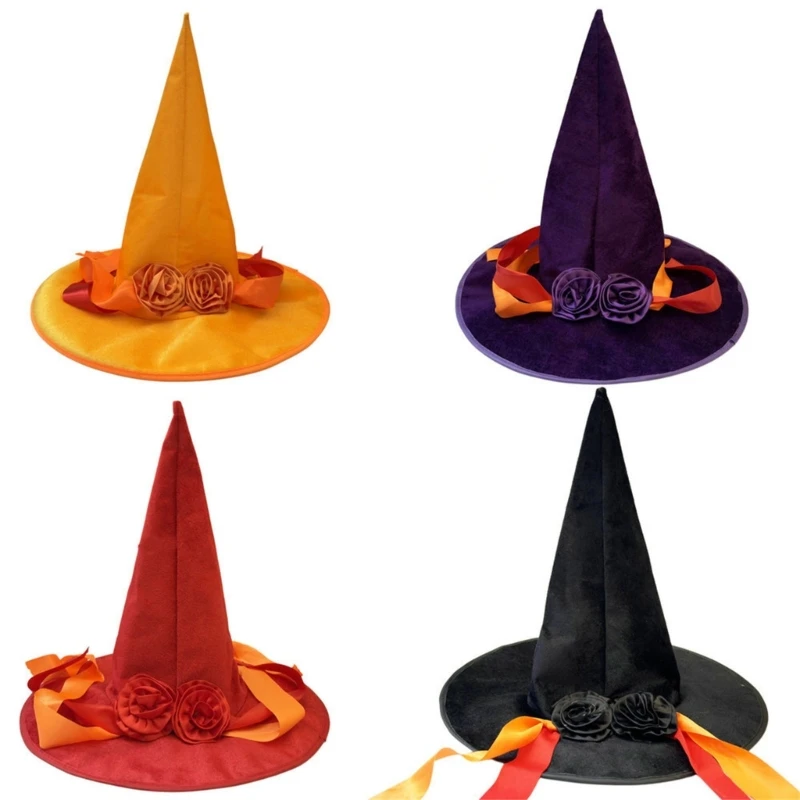

77HE Witch Hat Lightweight Fabric For Halloween Costume Parties And Themed Event