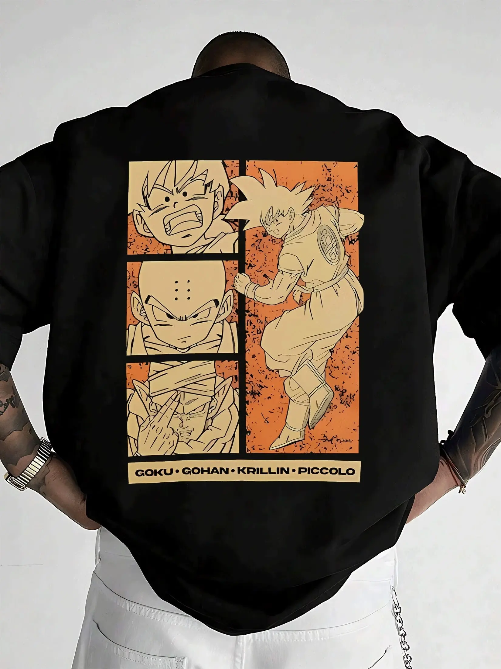 Dragon Ball Z Goku Piccolo Anime Grafik T Shirt Männer Baumwolle Kurzarm T Sommer Streetwear Übergroßen Casual Graphic Tee Tops