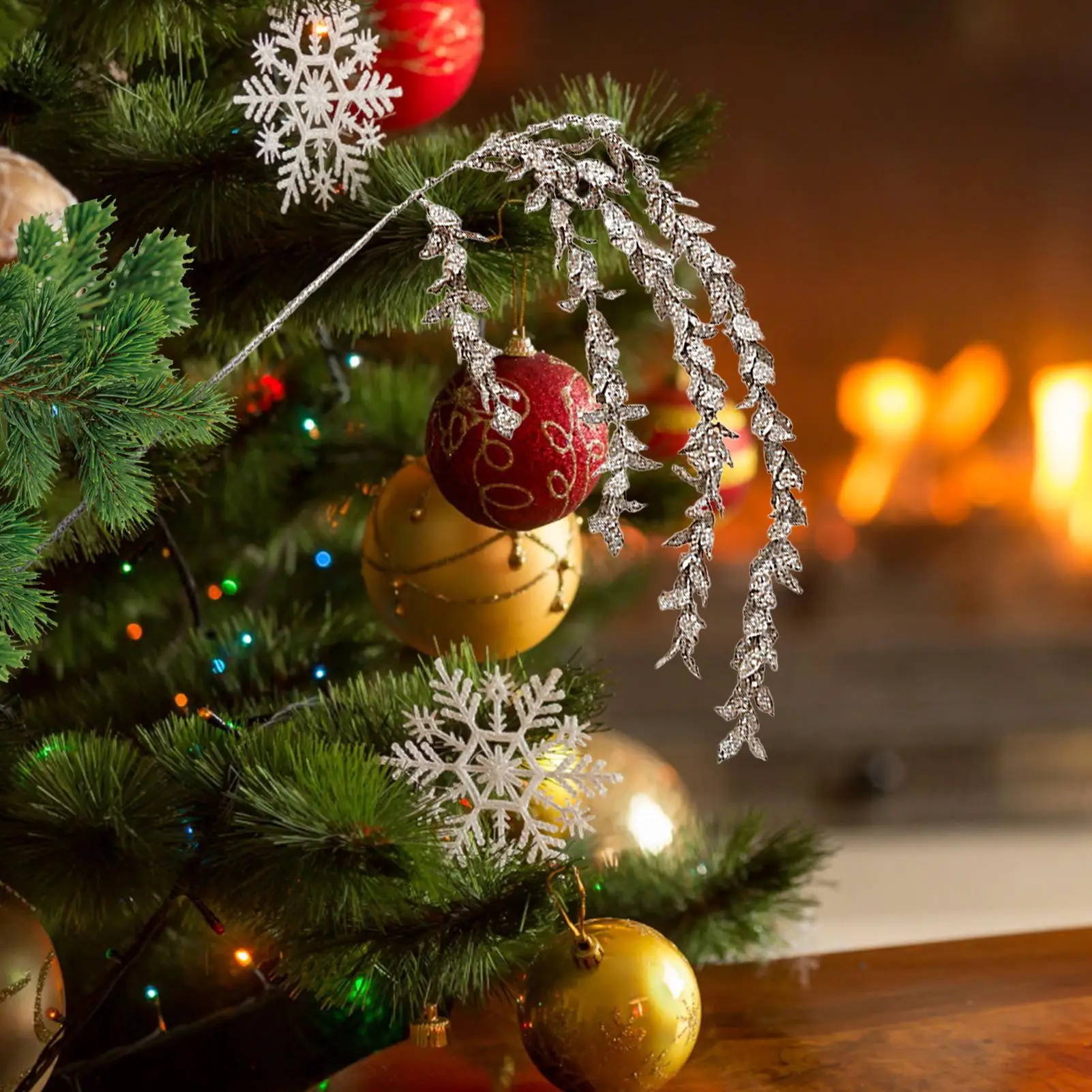 Christmas Tree Filler Glitter Branches Decorations Christmas Greenery For Crafts For Indoor Holiday Winter Fall Mantle Outdoor