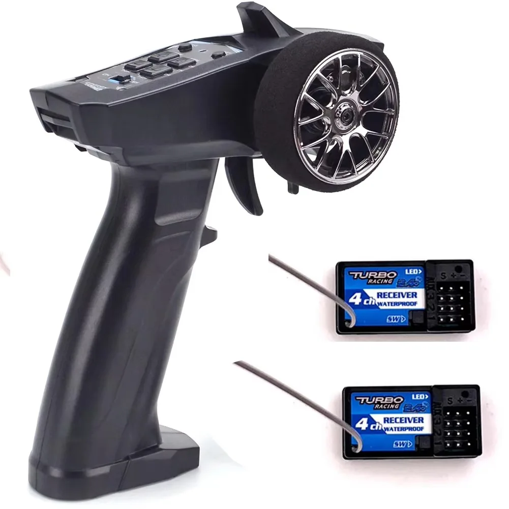 Turbo Racing 91803G-VT RC 2.4GHz 4CH Radio Transmitter Remote Controller with 4CH Receiver for RC Car Boat PK FS-GT3B