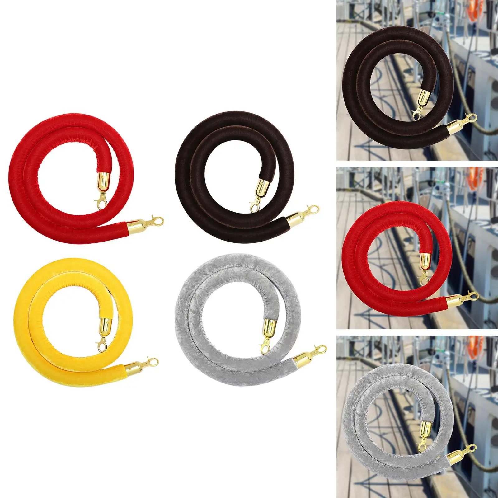 

1Pcs Queue Line Barrier Rope 1.5M Velvet Playground for Movie Theaters Hotel