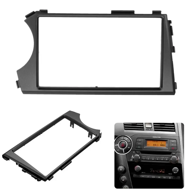 New 10X 2Din Car Fascia For SSANG YONG Actyon LHD Stereo Fascias Panel Dash Mount Installation Car DVD Frame Kit In-Dash