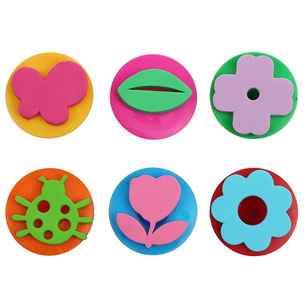 

12pcs 2 Set Diy Drawing Roller Seal Graffiti Stamper Funny Ink Stamp Drawing Tools For Educational Cartoon Pattern Painting