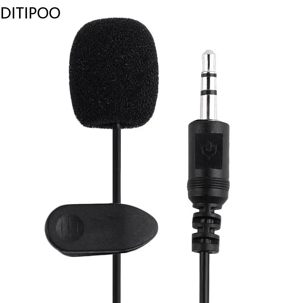 

Mini Portable 1.5m Clip-on Microphone Condenser Lavalier Tie Clip Microphone For Audio Studio Wired Mic For PC Laptop