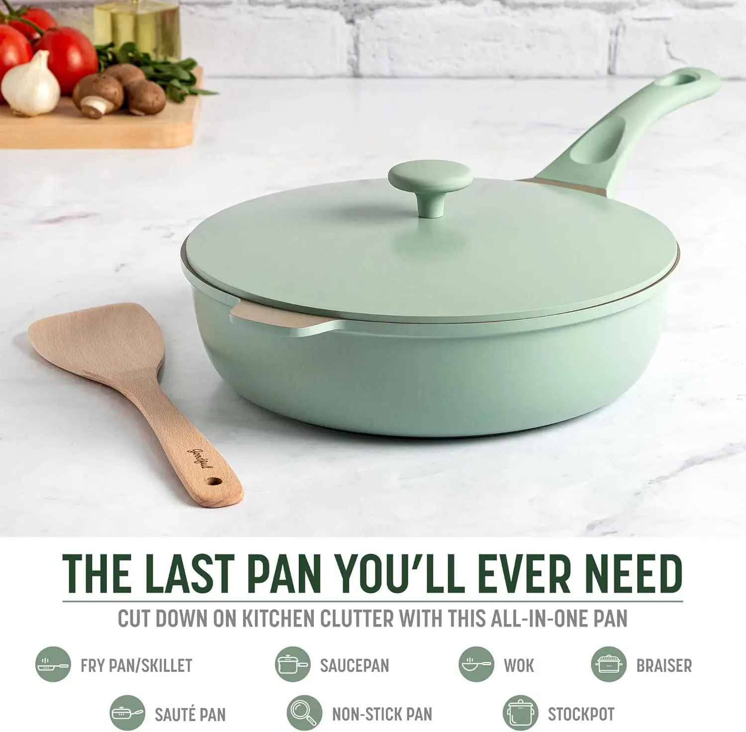 

All-in-One Pan, Multilayer Nonstick, High-Performance Cast Construction, Multipurpose Design Replaces Multiple Pots and Pans,