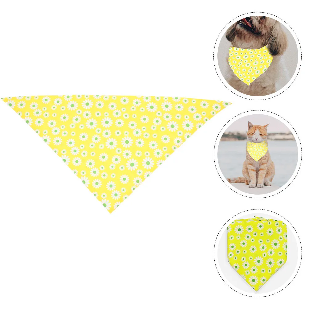 

Pet Dog Triangular Bandana Flower Pattern Washable Quick Dry For Dog Party Decor Birthday Cat Puppy Scarf Pet Supplies