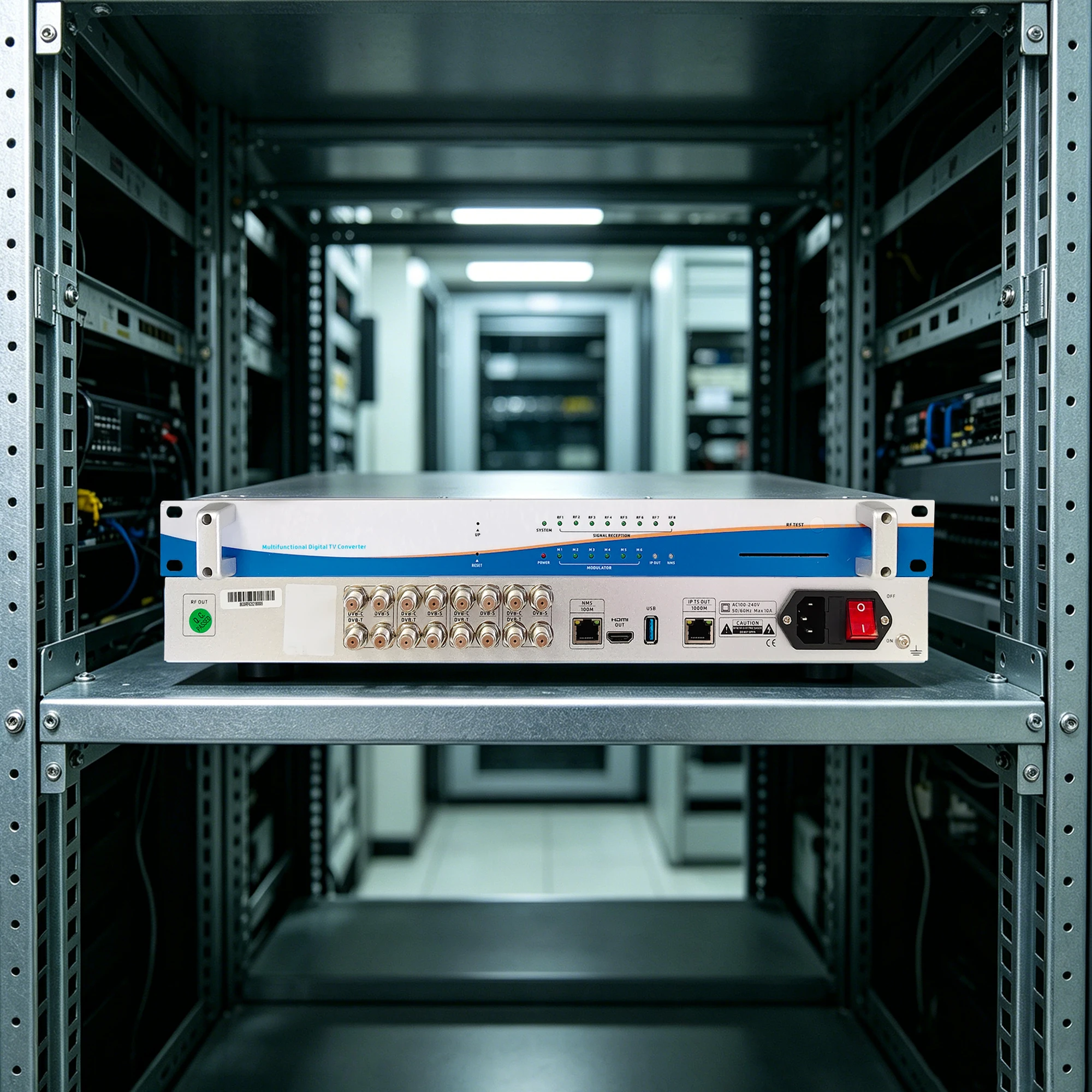 8-channel tuner to IP IRD receiver with Oscam decryption DVB-T2, DVB-S2, DVB-C, ISDB-T；RF to IP， IPTV，DTV head-end equipment