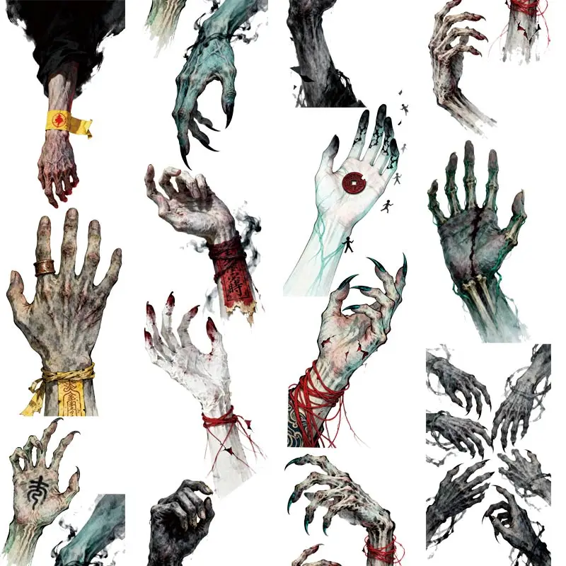 Pet Tape Journal Chinese Style Horror Little Ghost Evil Tree Binding Dark Collage Decoration Card Landscaping