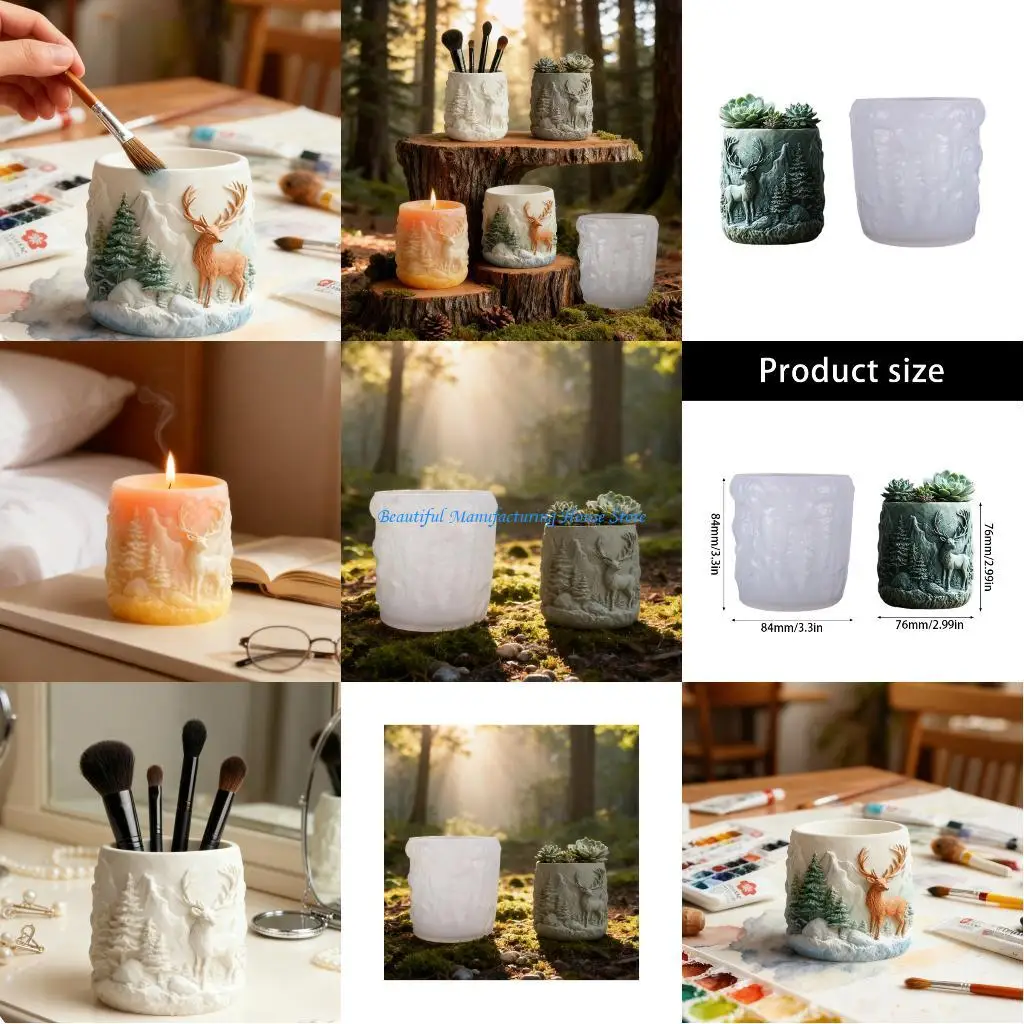 قالب زرع سيليكون E56A Elk هدية فريدة لمشاريع صب الأسمنت الفنية من الراتنج