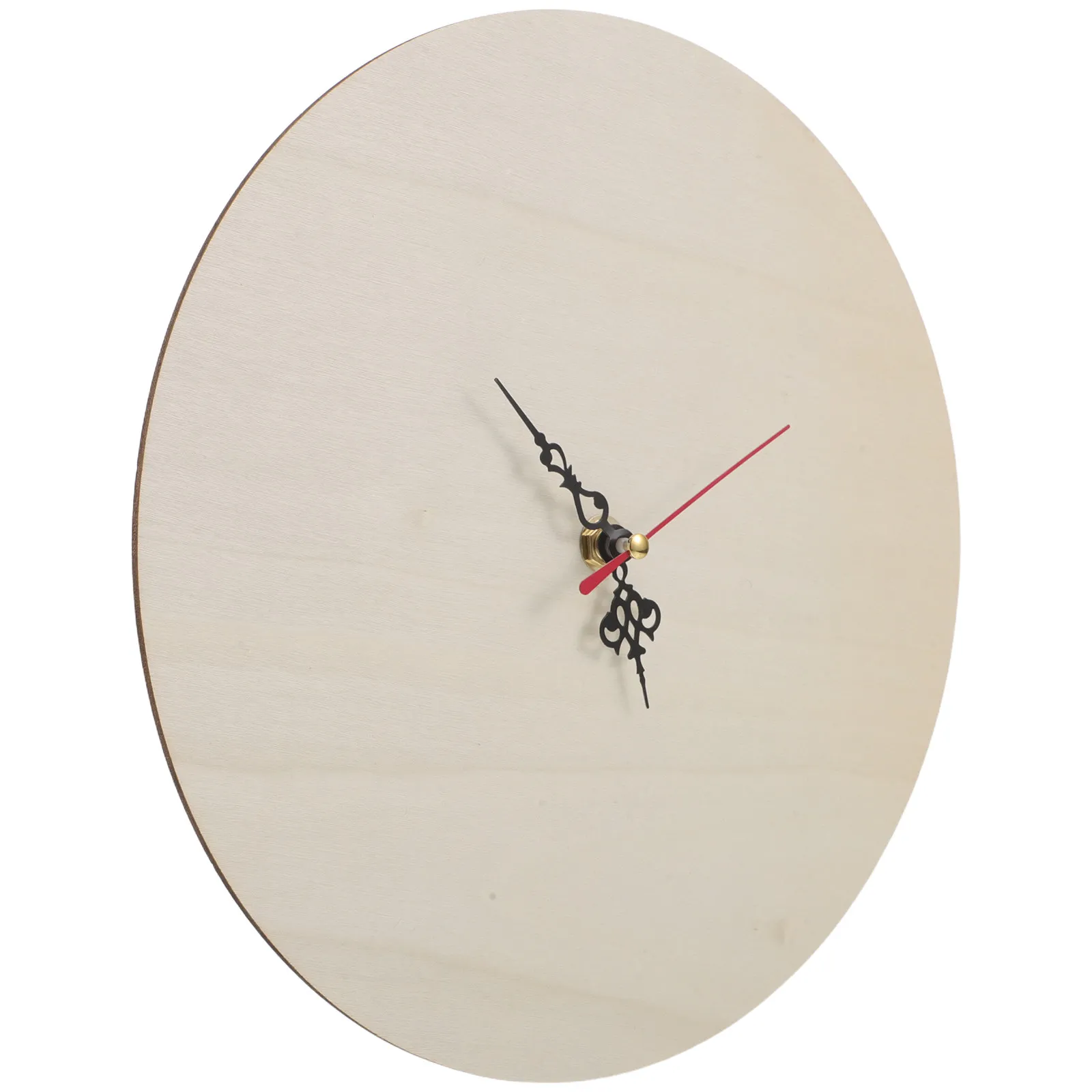 Wooden Round Clock Dial Blank Face Unfinished Painting Craft Kit DIY Wall Desk Clock Movement Supplies 10 Inch