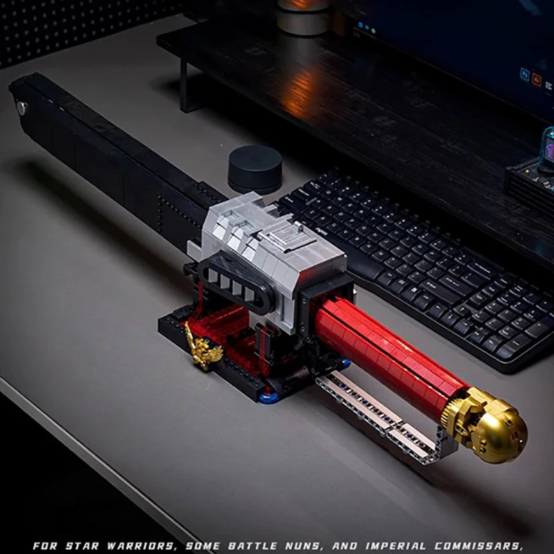 Juego Moive MOC de 1818 Uds., bloques de construcción de palabras de cadena eléctricas, conexión de motosierra, armas de potencia, modelo de juguetes de ensamblaje para niños, regalo