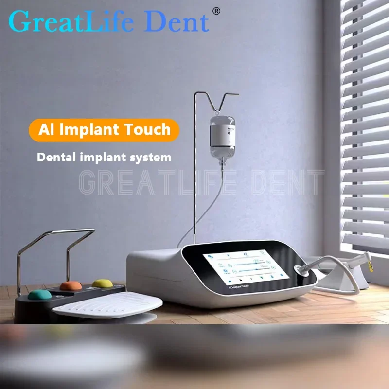 GreatLife Dent Dental Implant Motor Surgical SURGIC TOUCH Drilling Micromotor With LED 0~80N.cm 20:1 Irrigator Implant Machine