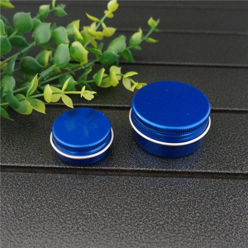 10/30g Runde Leere Aluminium Box Metall Zinn Dosen 30ml DIY Blau Kosmetische Creme Tragbare Behälter Nachfüllbare glas Tee Aluminium Topf