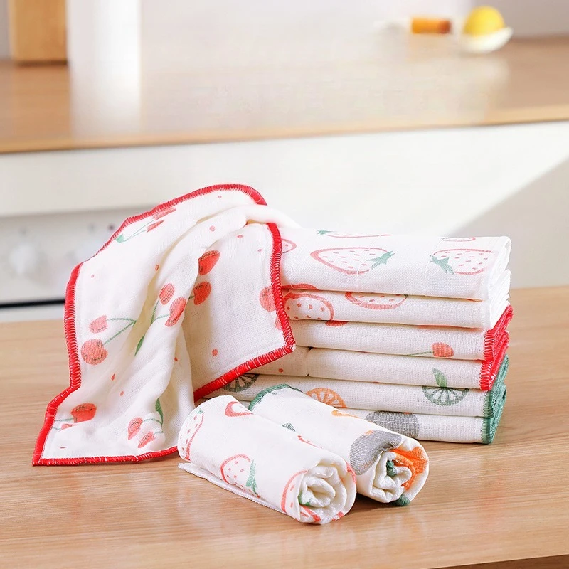 

1 шт., кухонный скруббер с фруктовым принтом, толстая маслостойкая ткань для мытья посуды, 9-слойная сетка, неразовая противомасляная ткань для мытья посуды, чистящие салфетки