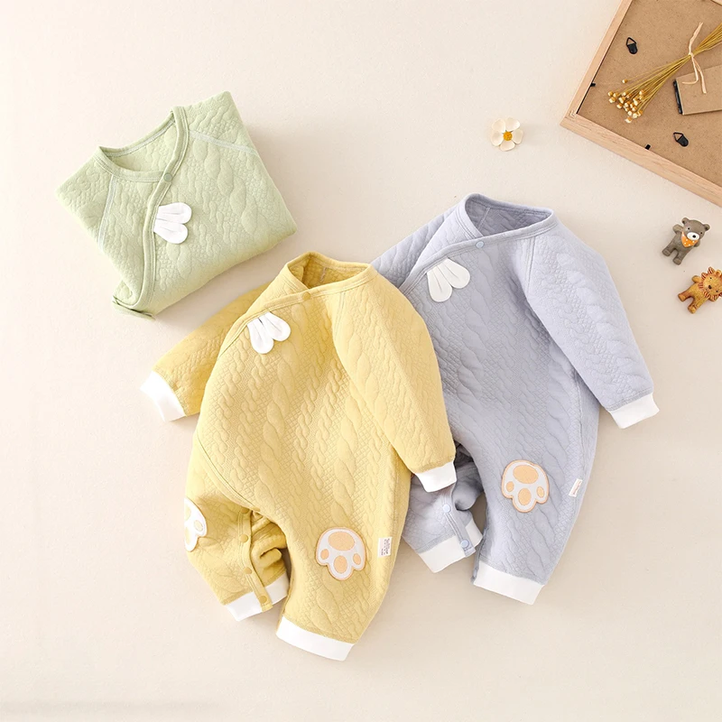 

Newborn Jumpsuit Baby Clothes Long Sleeve winter thicken Rompers Cotton Bodysuits claw Infant Outfits Toddler Overalls One Piece