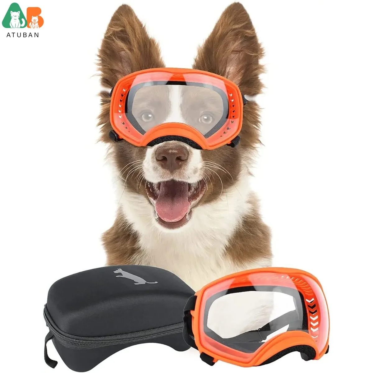 

ATUBAN Dog Goggles Large Breed,Dog Sunglasses for Large Dog Clear Goggles Eye Protection for Medium Dog Outdoor UV Protection