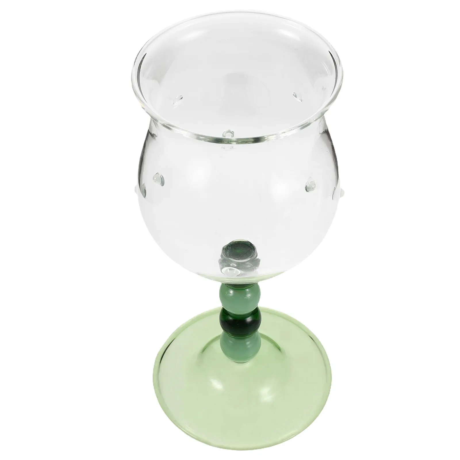 Vintage Green Beaded Wine Goblet Glasses Stemmed Christmas Wedding Party Decorative Holiday Wine Glass Drinkware