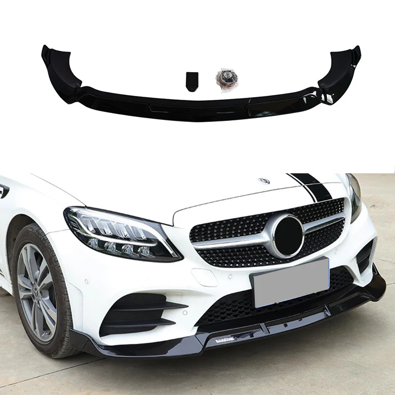 3PCS Bumper Lip Car Front Bumper Splitter Lip Spoiler For Mercedes For Benz E CLASS W213 2016-2019 Racing Type Car Accessories