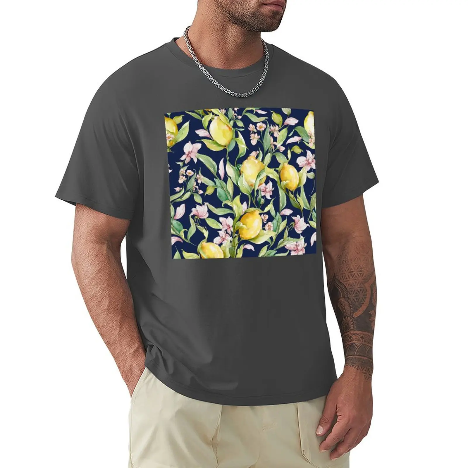 Lemon Garden T-Shirt plain blanks men t shirt