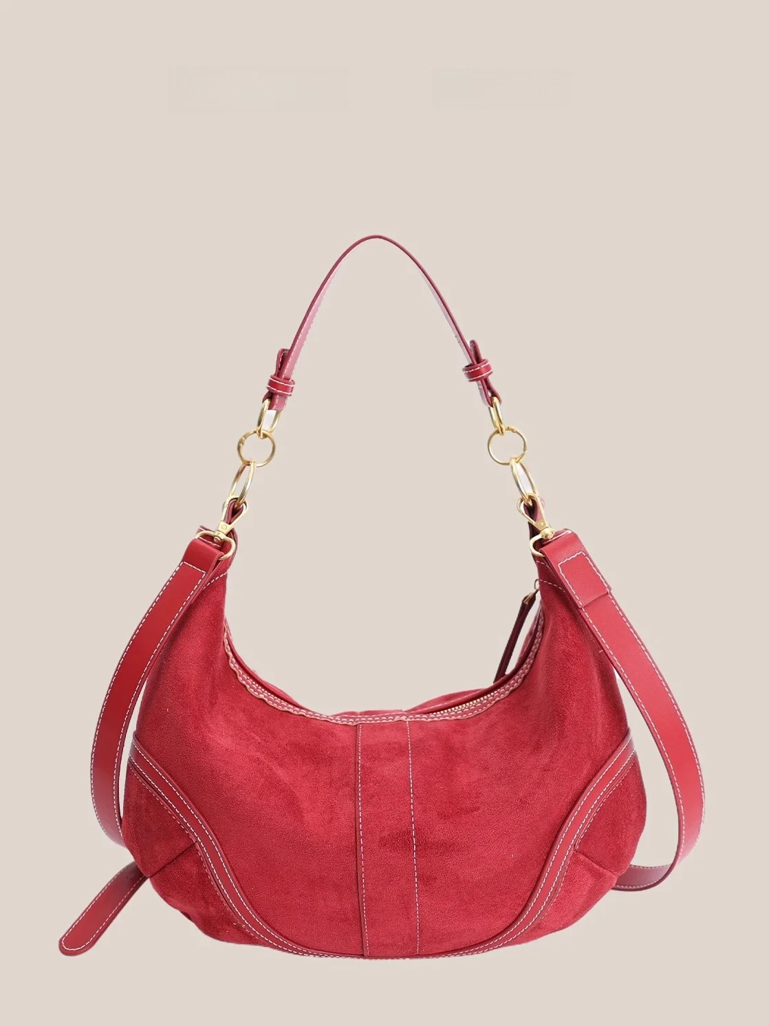 

Сумка-кроссбоди из замши Red Moon Tooth Bag, женская сумка-пельмень, модная ретро-сумка класса люкс, новинка 2025 года