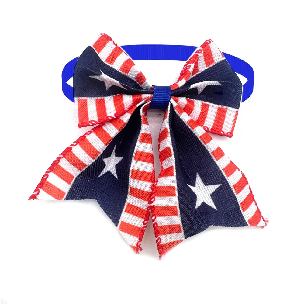 50/100pcs New Dog Bowties 4th July American Flag Design Fashion Cute Neckties for Small Dogs Puppy Pet Dog Bows Grooming Product