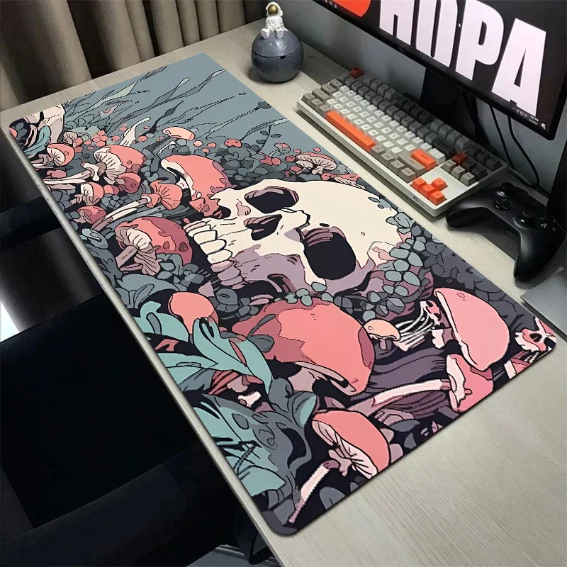 Skeleton Mouse Pad Notebook Mat Gamer Keyboard Mousepad 900x400 Computer Tables Desk Accessories Aesthetic Office Carpet ForLOL