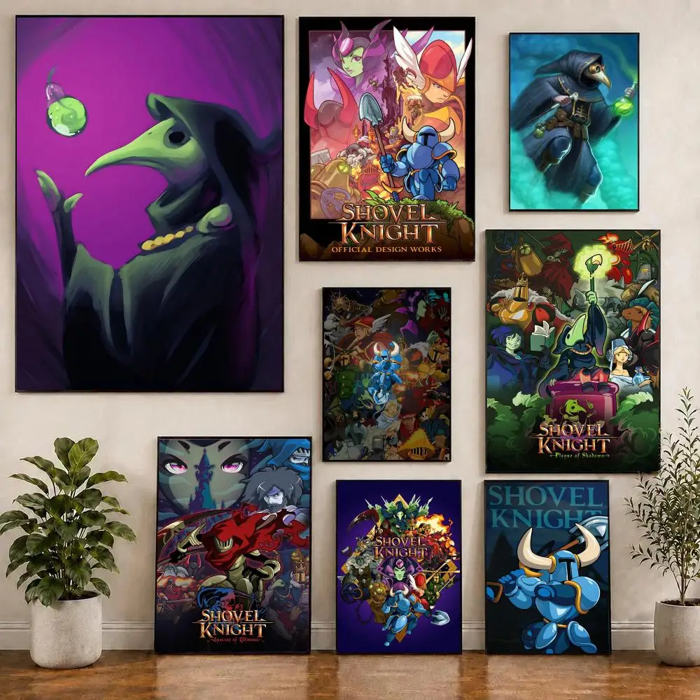 Game Shovel Knight: Plague Of Shadows Poster Waterproof Sticky WallArt Print For Bedroom Living Room Hallway Bar Home Decor