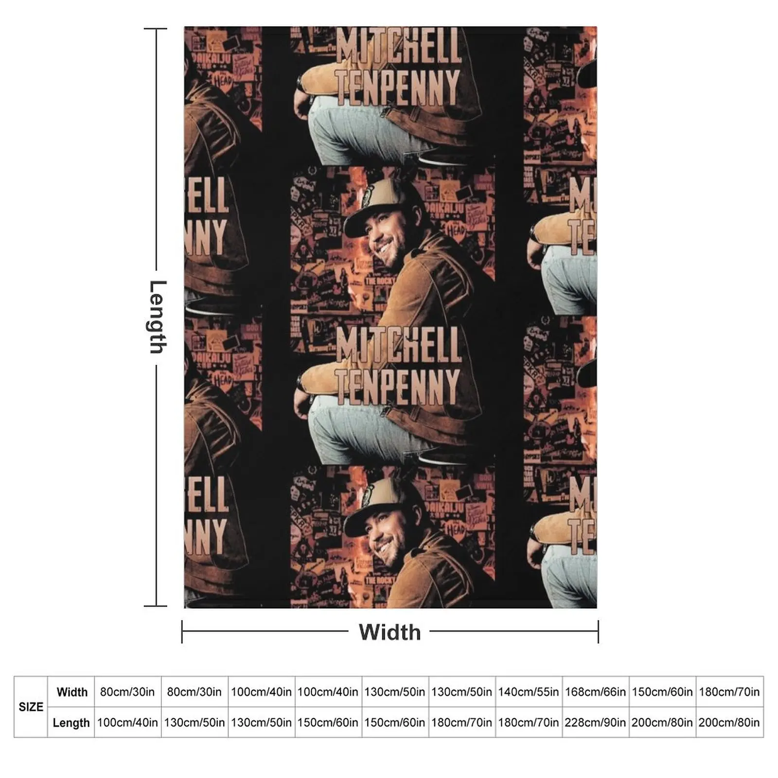 Ujanan Mitchell Tenpenny Tour 2019 Throw Blanket couch cozy soft plush fuzzy picnic outdoor blanket