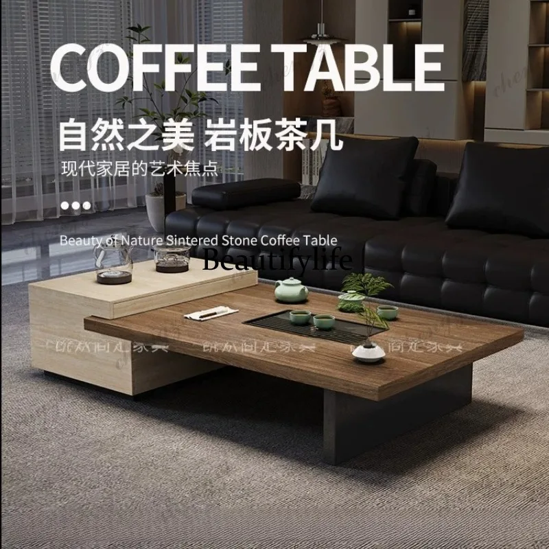 Rock slab kung fu tea table home office tea table fully automatic water supply light luxury high sense