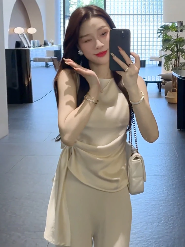 Faionable Afslankende Zomer Outfit Set Dames Unieke Sle Long Sve Tweedelige Set Leeftijdsverlagende Verberging ular Trend