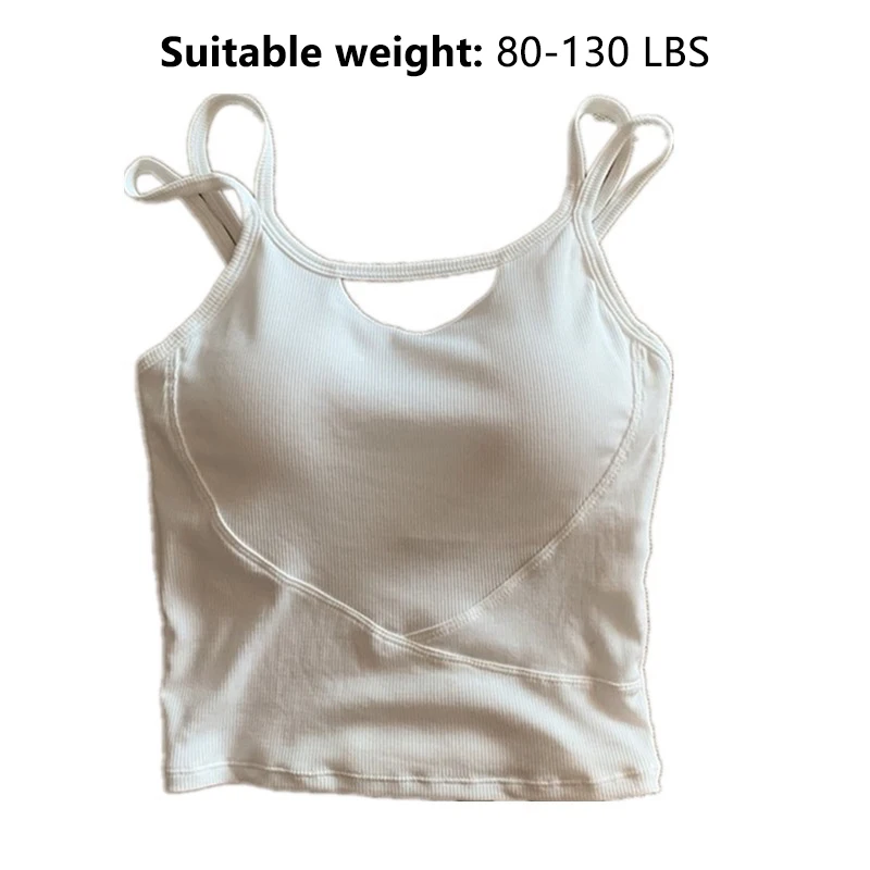 Sous-vêtement de sport avec bretelles creuses pour femme, 1 pièce avec coussinets de soutien-gorge, vêtements intérieurs et extérieurs, fond de sport et de fitness, été