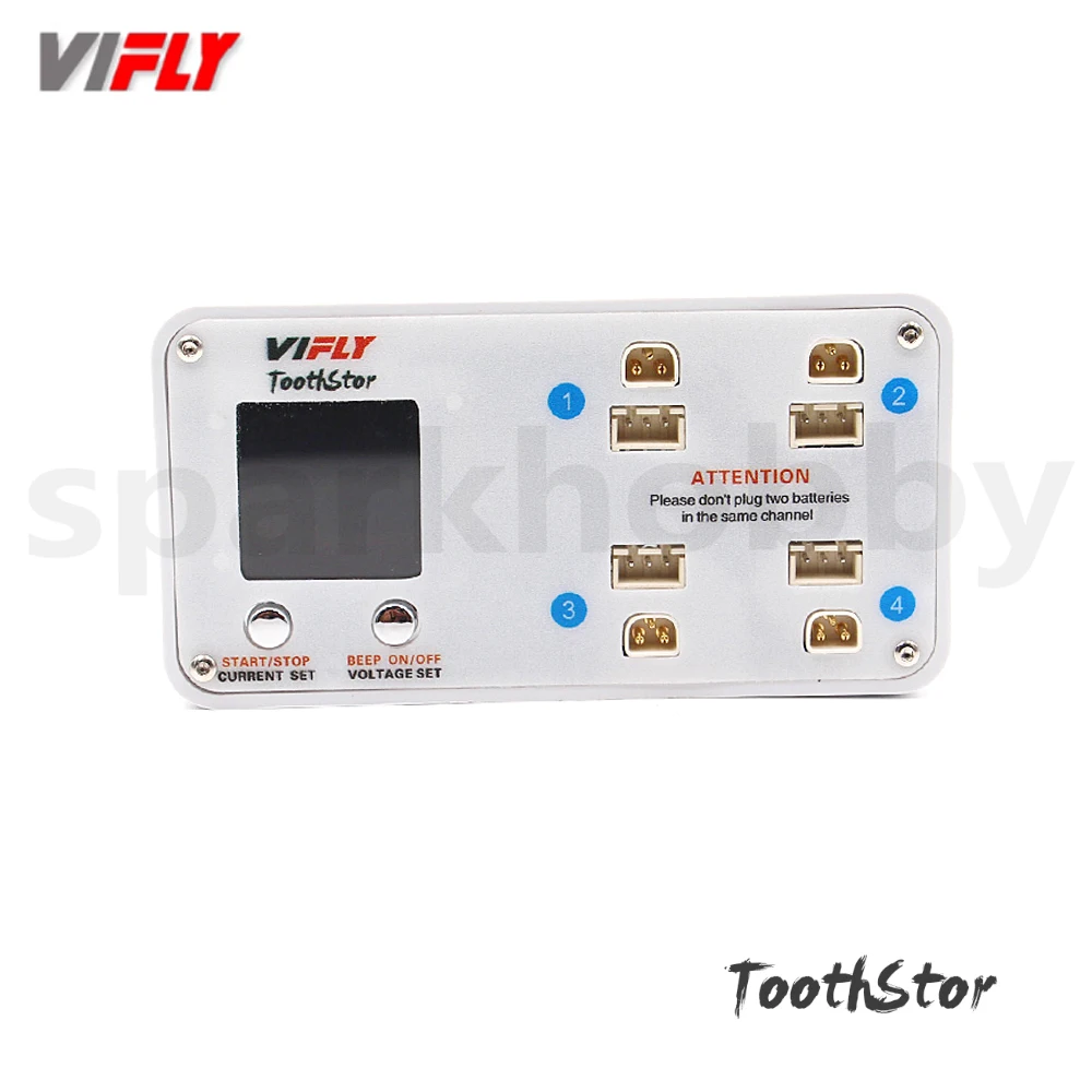 VIFLY ToothStor 4 Port 2S Balance Charger supports BT3.0 and XH2.54 with Storage Mode For LiHV/LiPo Battery RC FPV Racing Drone