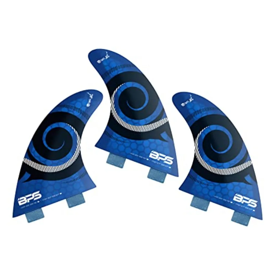 

Surfboard fins for New Zealand surf conditions, fiberglass-reinforced, black, high-performance 3-piece thruster set with FCS-st