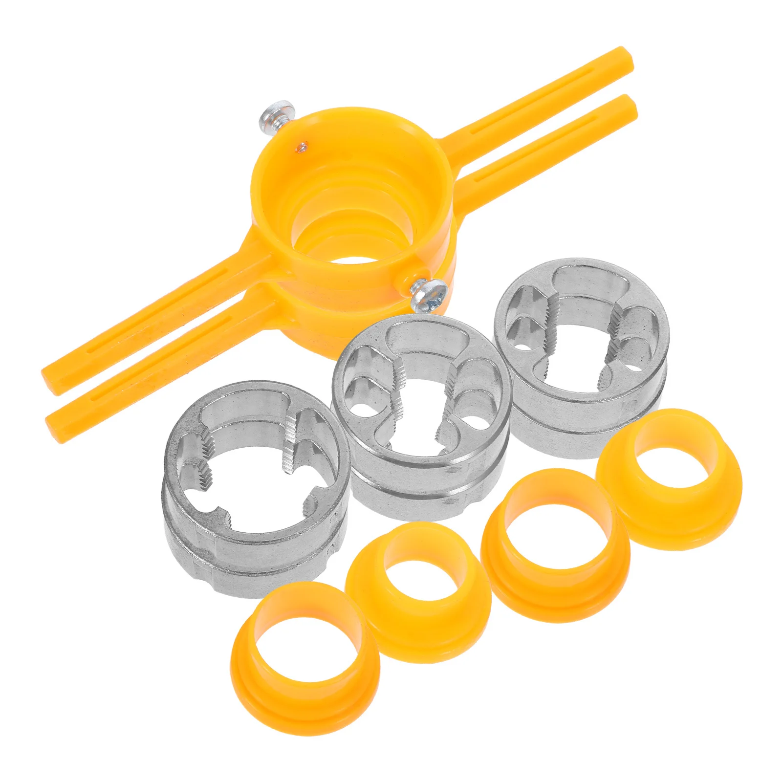 2 قطعة مفتاح ربط أنابيب المياه بولي كلوريد الفينيل صانع الموضوع أداة دليل السباكة عراف عدة مستديرة يموت مجموعة الأنابيب البلاستيكية عراف للإصلاح