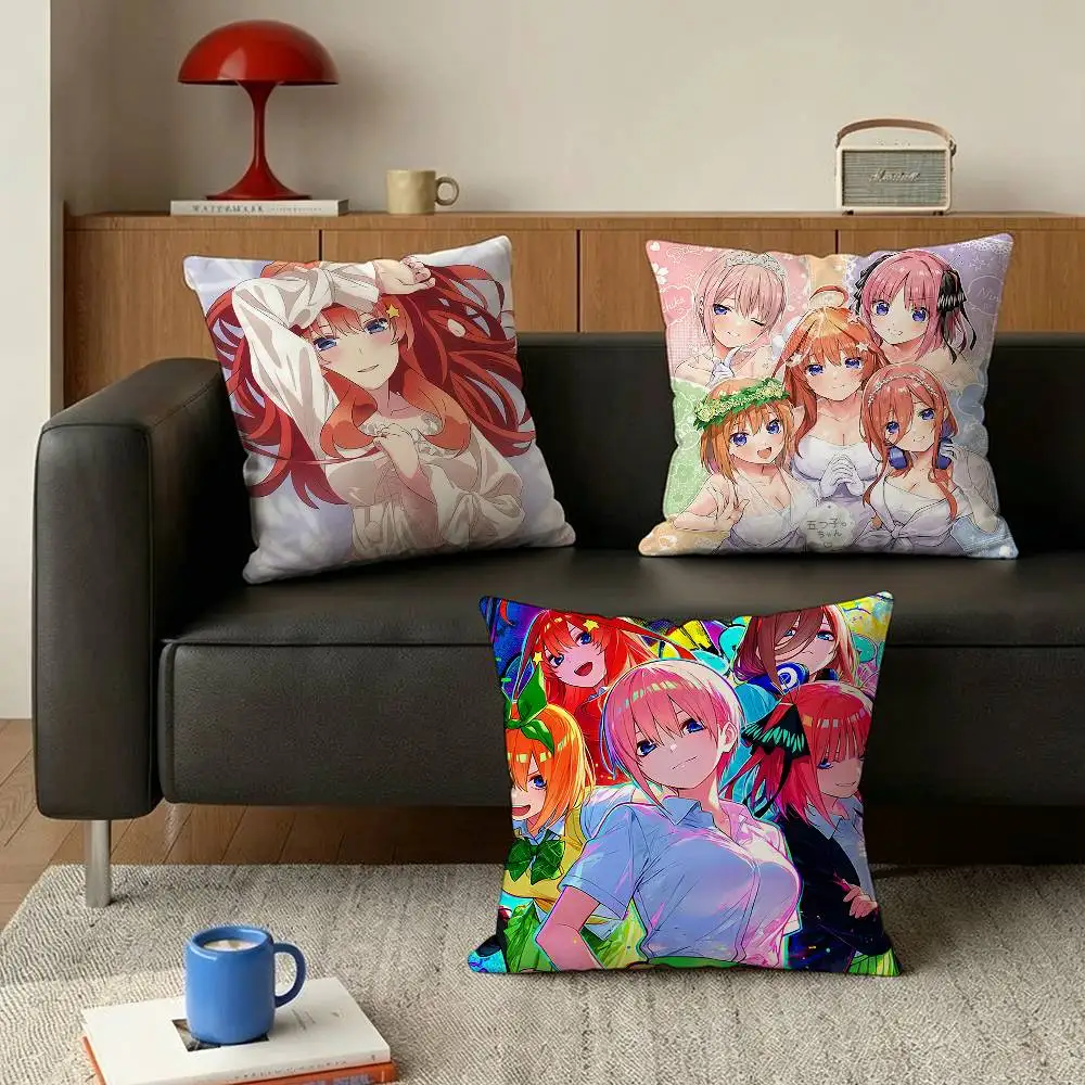 The Quintessential Quintuplets   Various Sizes Square Pillow Case For Car Home Bedchamber Decor