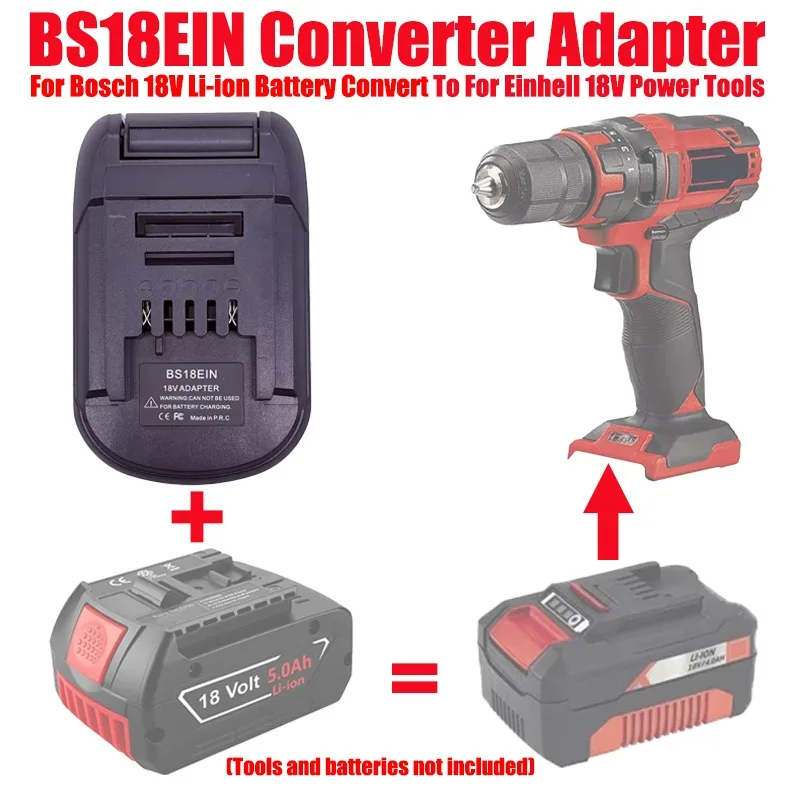 

ALASICKA BS18EIN Battery Adapter Converter for Bosch 18V Li-ion Battery Convert To for Einhell 18V Li-ion Cordless Power Tools