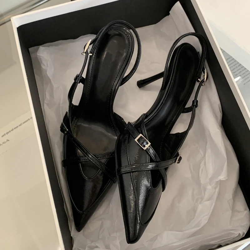 new design sexy buckle strap women pumps elegant pointed toe thin high heels banquet party slingback shoes new design sexy buckle strap women pumps elegant pointed toe thin high heels banquet party slingback shoes