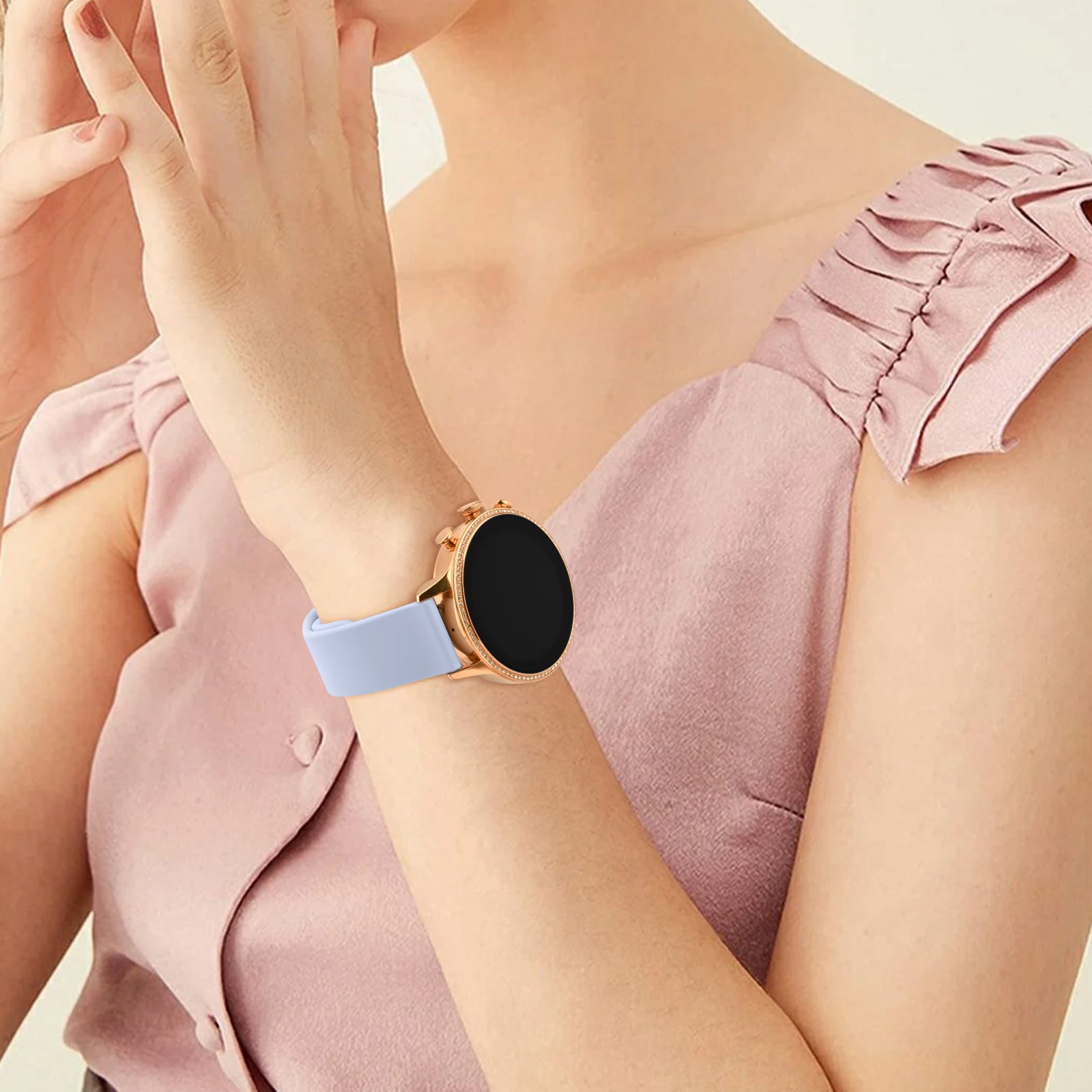 18 مللي متر سيليكون الفرقة ل Garmin Vivoactive 4S 3S 2S حزام سوار ل الأحفوري السيدات Gen 6 5E/مع الصلب Hr معصمه Correa