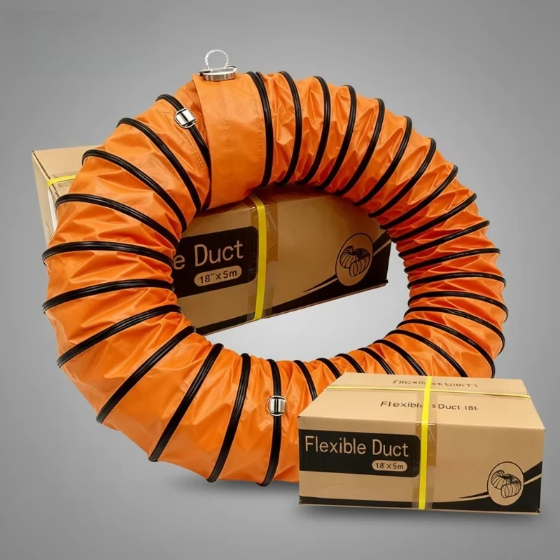 Energy-saving and high-temperature resistant flexible PVC ventilation ducts are used for industrial ventilation