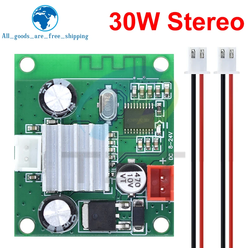 TZT Bluetooth 30W Power Amplifier TWS Speaker Sound Module Board Audio Receiver Bluetooth Power Amplifier Board Two-way Stereo