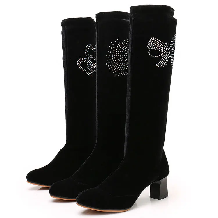 Botas de baile con diamantes para mujer, zapatos de baile latino, cuadrado, comunicación, tubo, auténtico, novedad