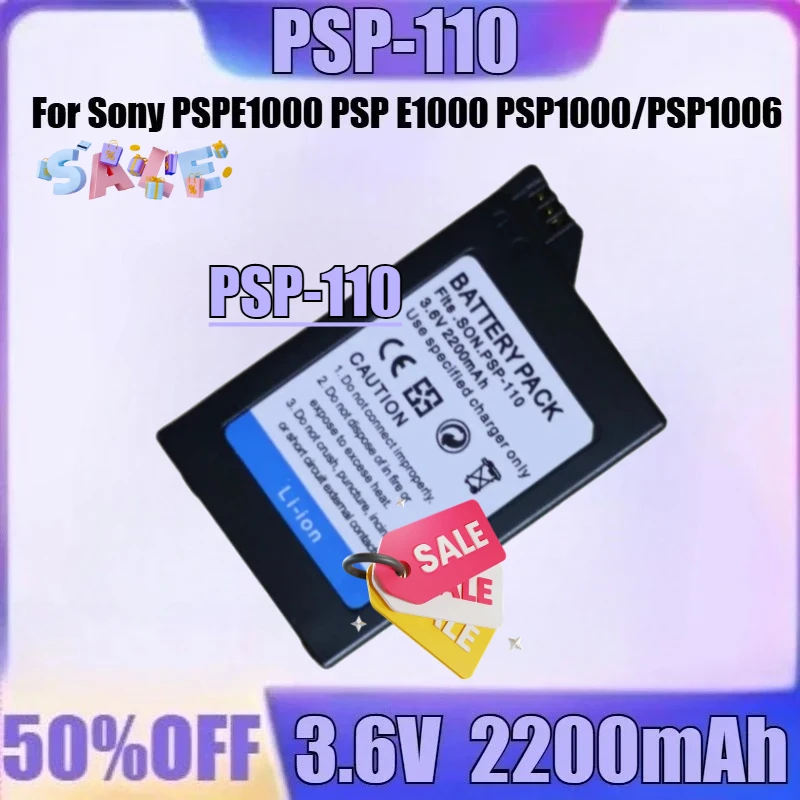 

3.6V 2200mAhFor Sony PSPE1000 PSP E1000 PSP1000/PSP1006 PSP1001/1004 Pspgo Game Console Battery New PSP-110 3.6V 2200mAh Battery